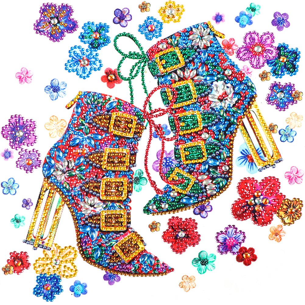 

30*30CM - Special Shaped Diamond Painting - Bloom Shoe, 501 Original