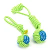 Dog Toy Dog Chews Cotton Rope Knot Ball Grinding Teeth odontoprisis Pet Toys Lar Outdoor Traning Fun Playing Green Rope Ball Toy