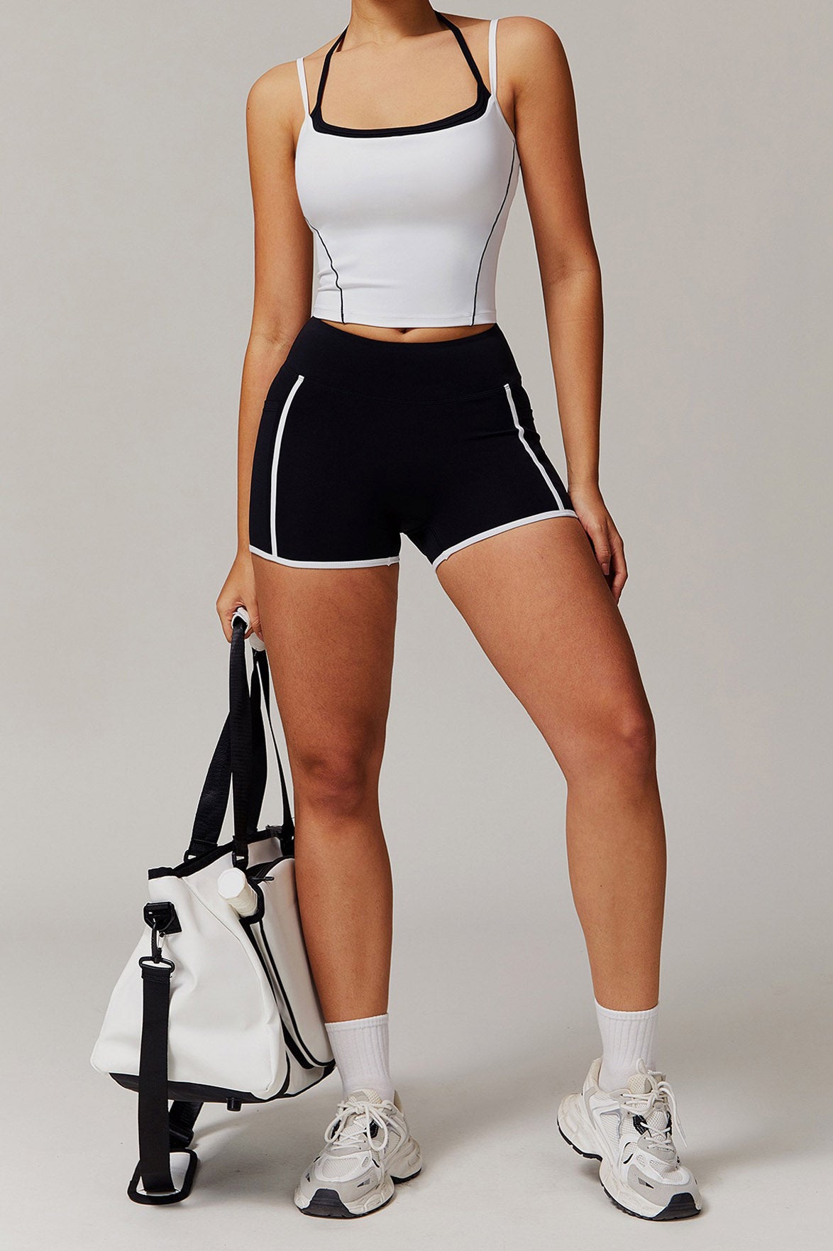 Backless Double Strap Crop Top