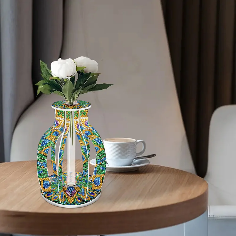 Flower Diamond Painting Flower Vase Rhinestones Desktop Ornaments for Home Decor