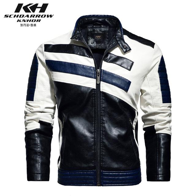 Winter Fleece Thin Mens Vintage Leather Motorcycle Jackets Fashion Biker Jacket Leather Pu Coat Male Autumn Street Outerwear