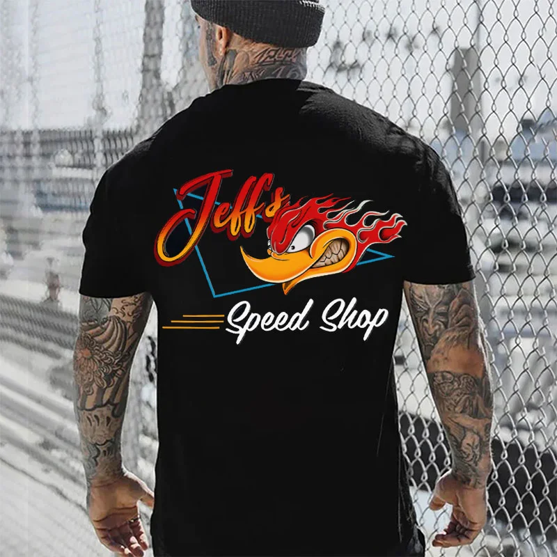 JEFF'S SPEED SHOP Hot Rod Bird Print Men's T-shirt