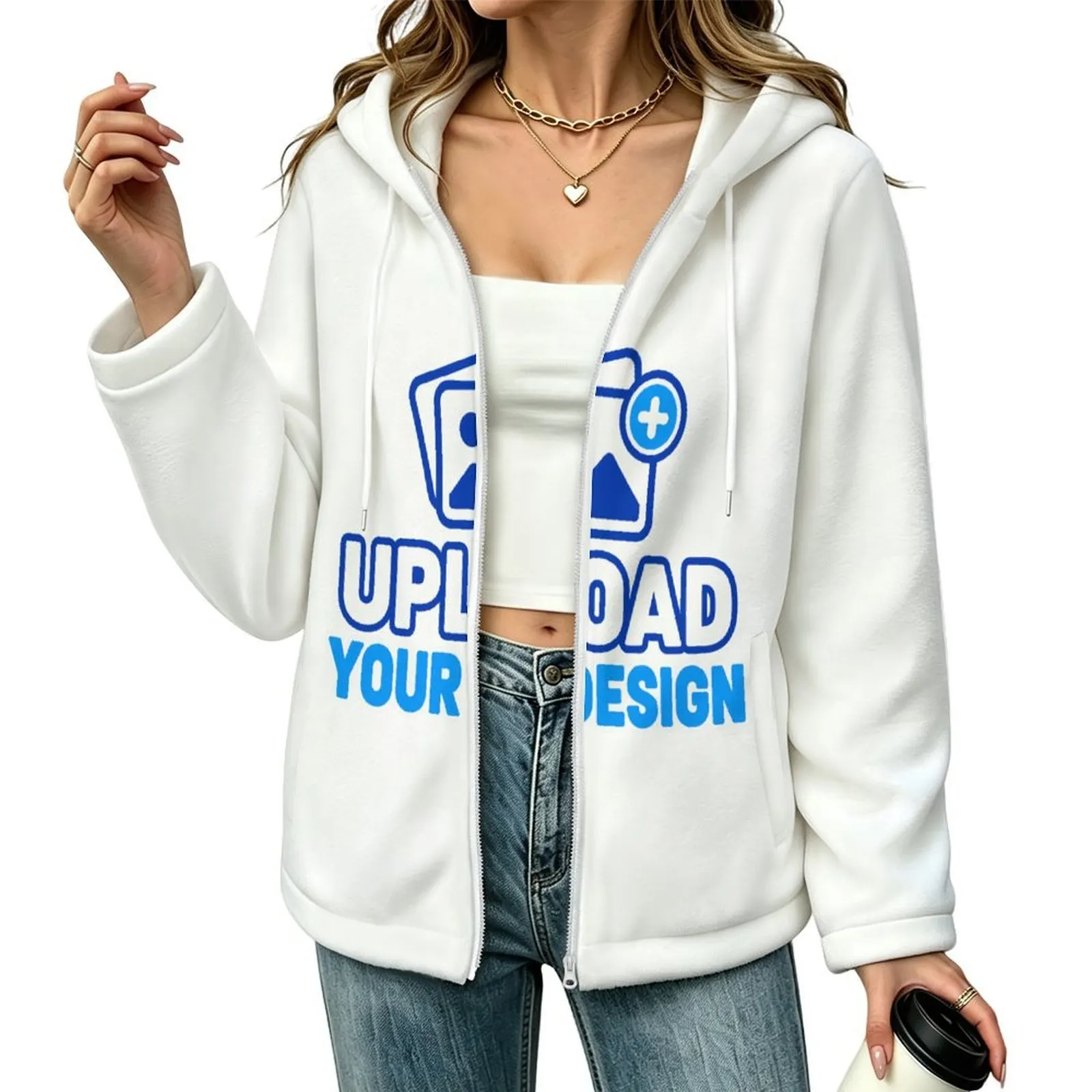 Full-Zip Hooded Fleece Jacket &ndash; personalized print product image 8
