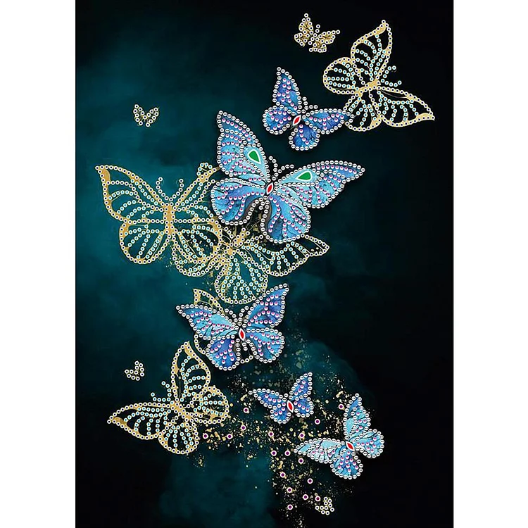 Butterfly - Partial Special Shaped Drill Diamond Painting - 30x40cm(Canvas)