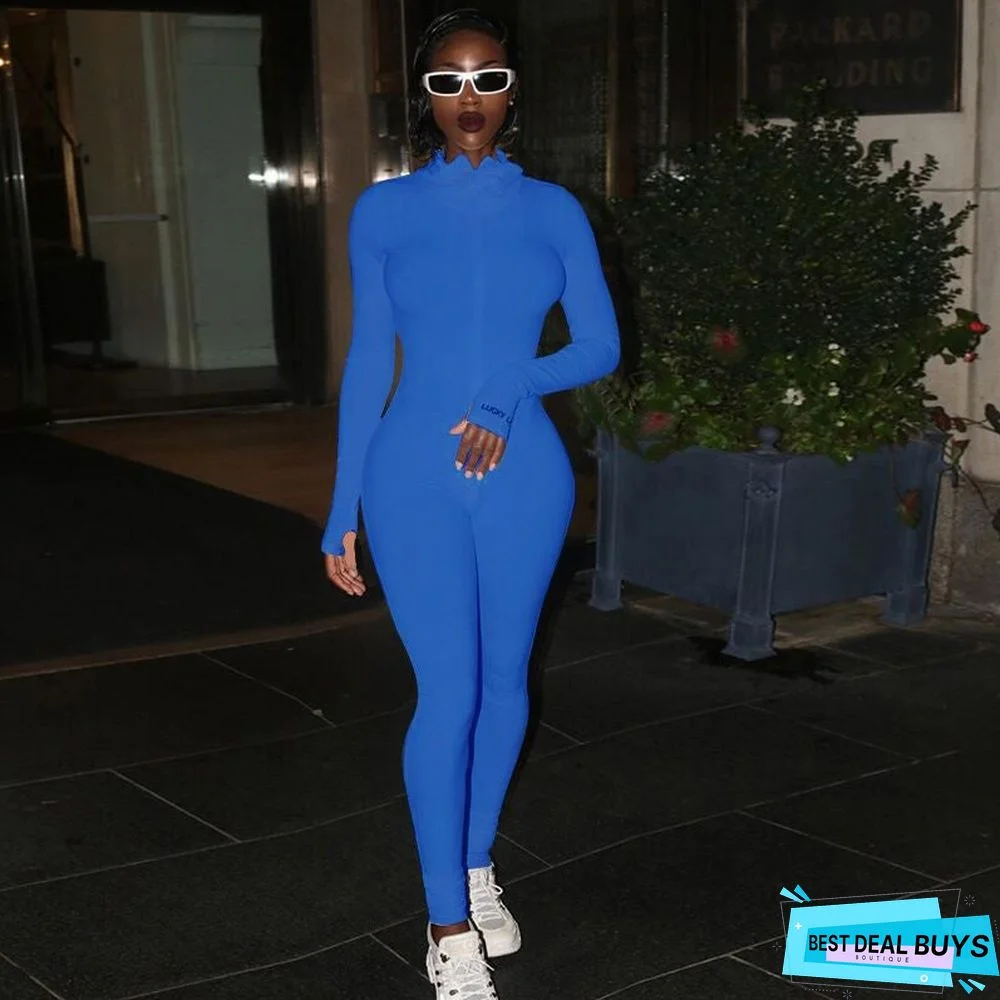 New High Neck Slim Fit Bodysuit Pants