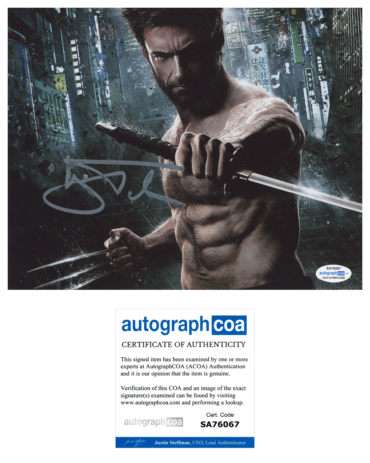 Hugh Jackman Signed Autographed 8x10 Photo Poster painting X-MEN The Wolverine Logan ACOA COA