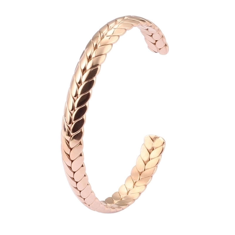 Twisted Wire Jewelry Open Adjustable Stainless Steel Bangle