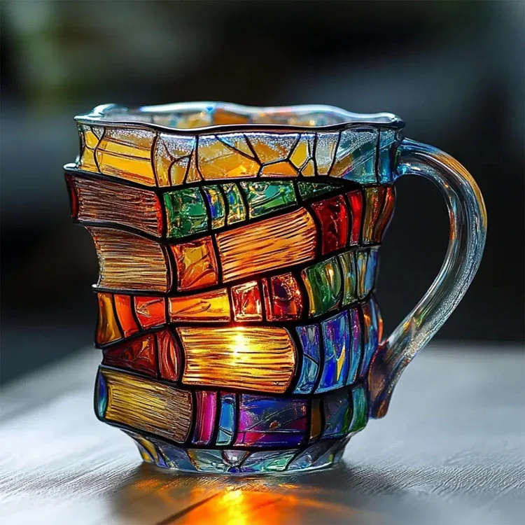 3D Painted Book Mug | Novelty Stacked Books Coffee Cup