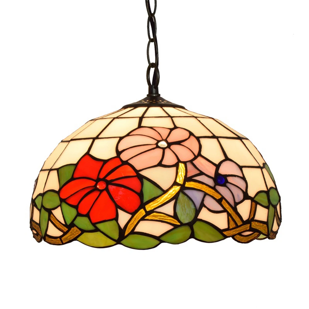 European E27 Stained Glass Vintage Pendant Lights Tiffany Corridor Comfortable Creative Home Decorative Hanging Chain Lamp