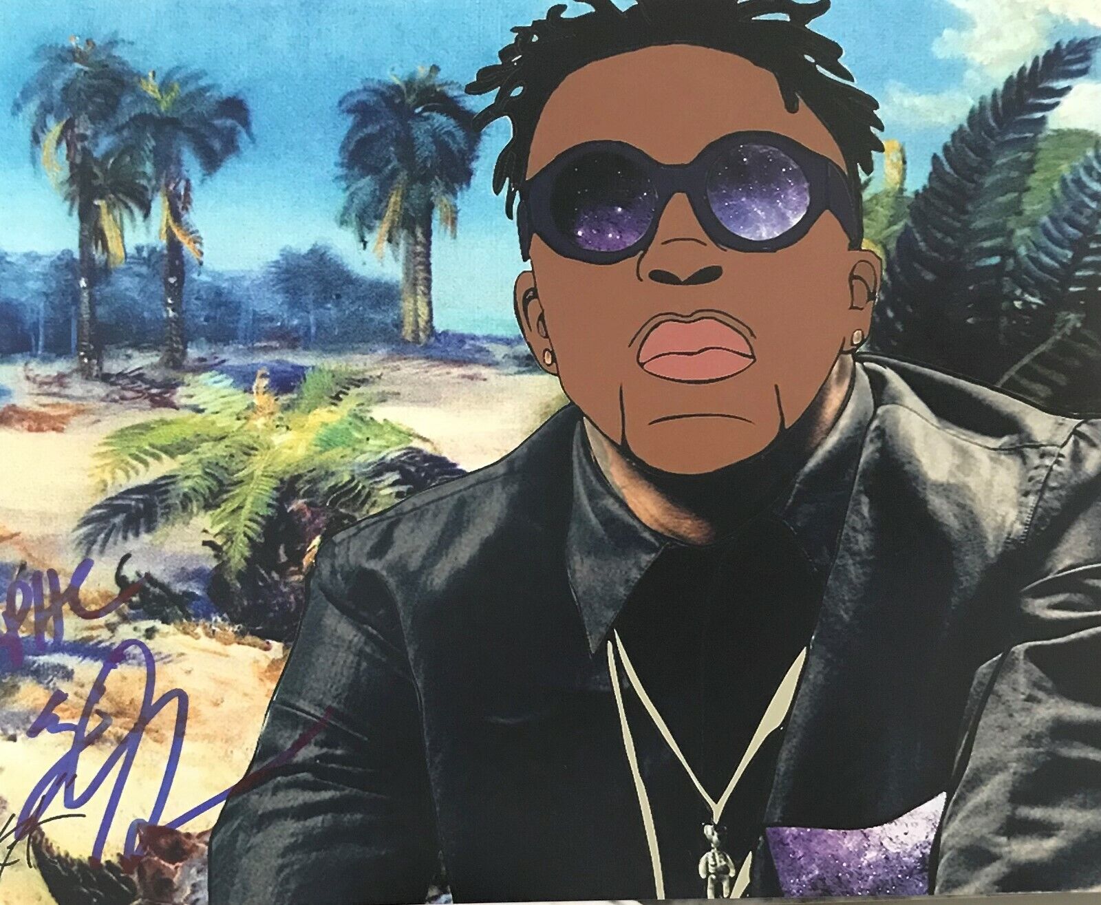 Azizi Gibson Rapper Prehistoric A New Life Xenophile Signed 8x10 Photo Poster painting COA E6