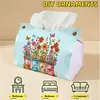 Butterfly Garden DIY PULeather Diamond Painting Tissue Box for Adults Beginners Large Size Diamond Art Paper Storage Holder for Living Room Bathroom Table Decor
