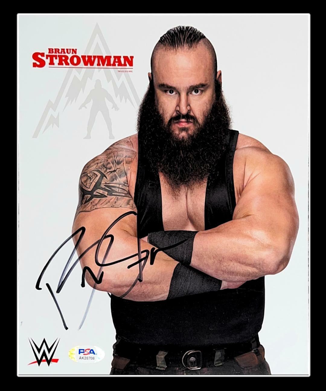 WWE BRAUN STROWMAN HAND SIGNED AUTOGRAPHED 8X10 PROMO Photo Poster painting WITH PSA COA RARE