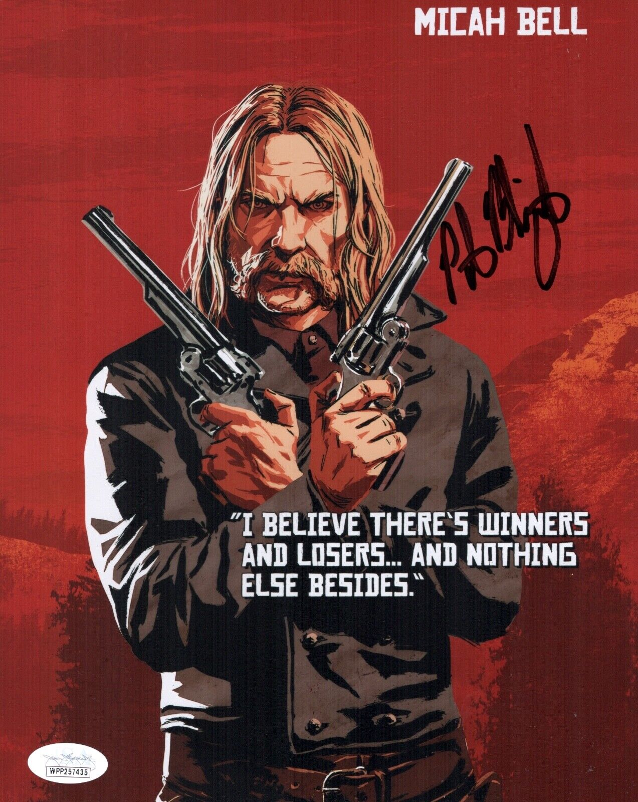 PETER BLOMQUIST Signed MICAH BELL 8x10 Photo Poster painting Red Dead Redemption 2 JSA COA