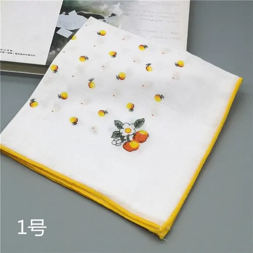 Handkerchiefs Women Kawaii Printing Simple Square Towel Pocket Elegant All-match Womens Leisure Female Cute Handkerchief Cotton