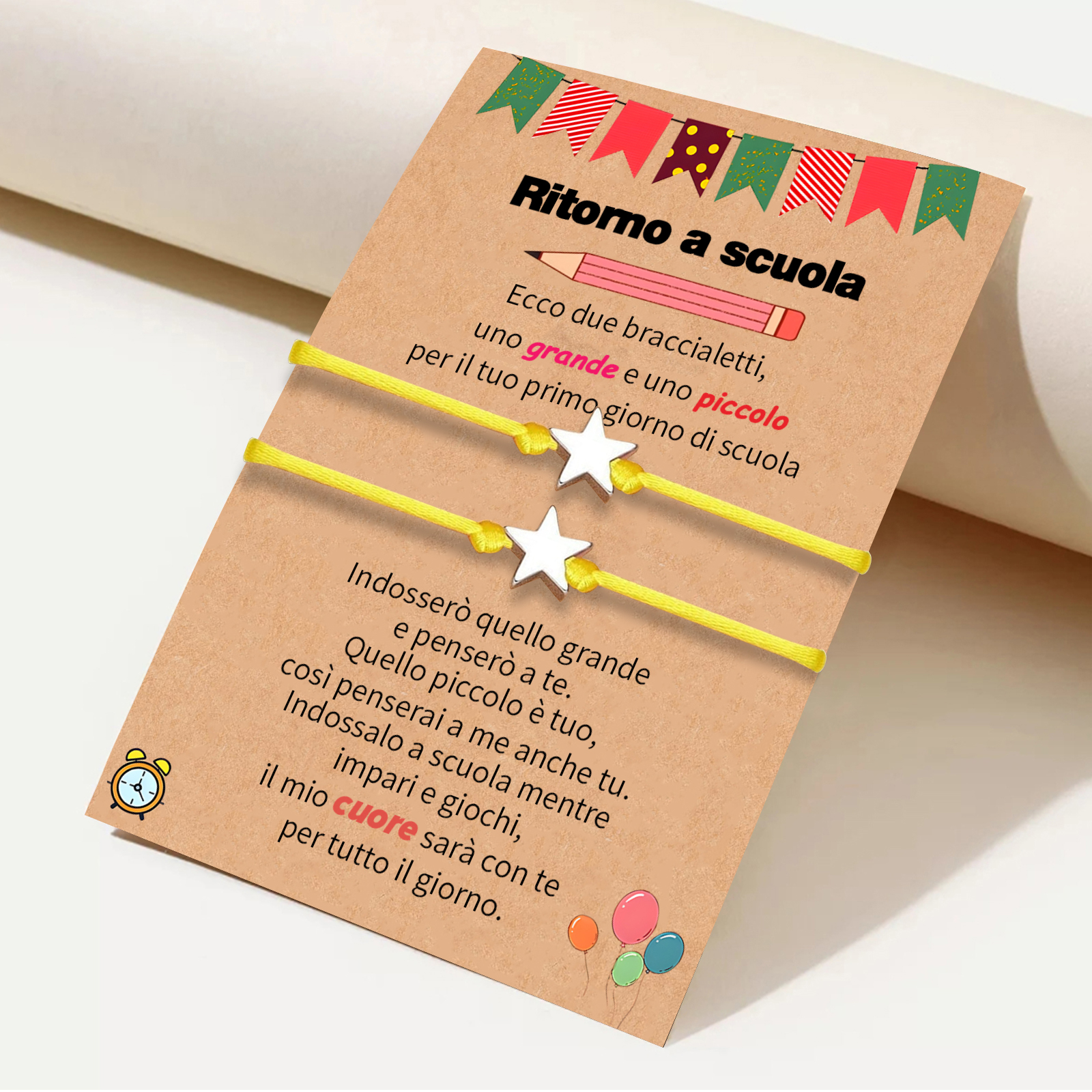 2PCS Braccialetto stella regorabile regalo per bambina con carta
