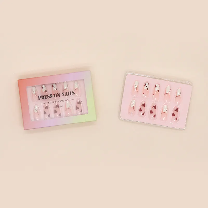 Churchf Churchf Cow Pattern French Nail Long Ballet Armour 30 Pieces Of Wearable Nail Tablets Fake Nails