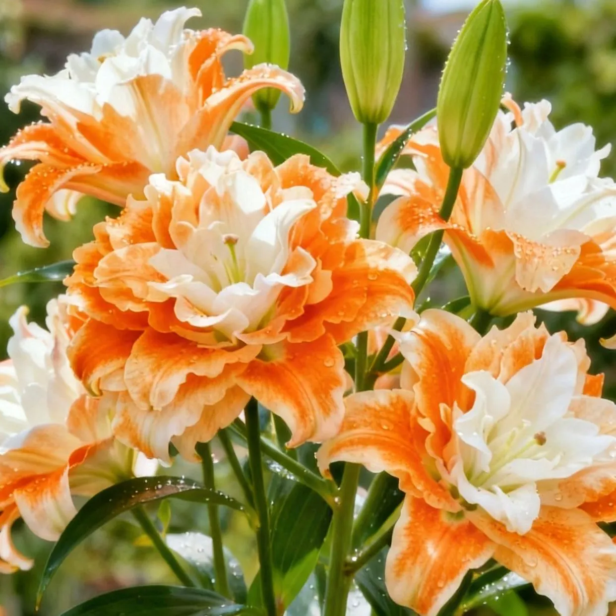 Double-petaled bicolor fragrant lily Bulbs—Fresh and Sweet