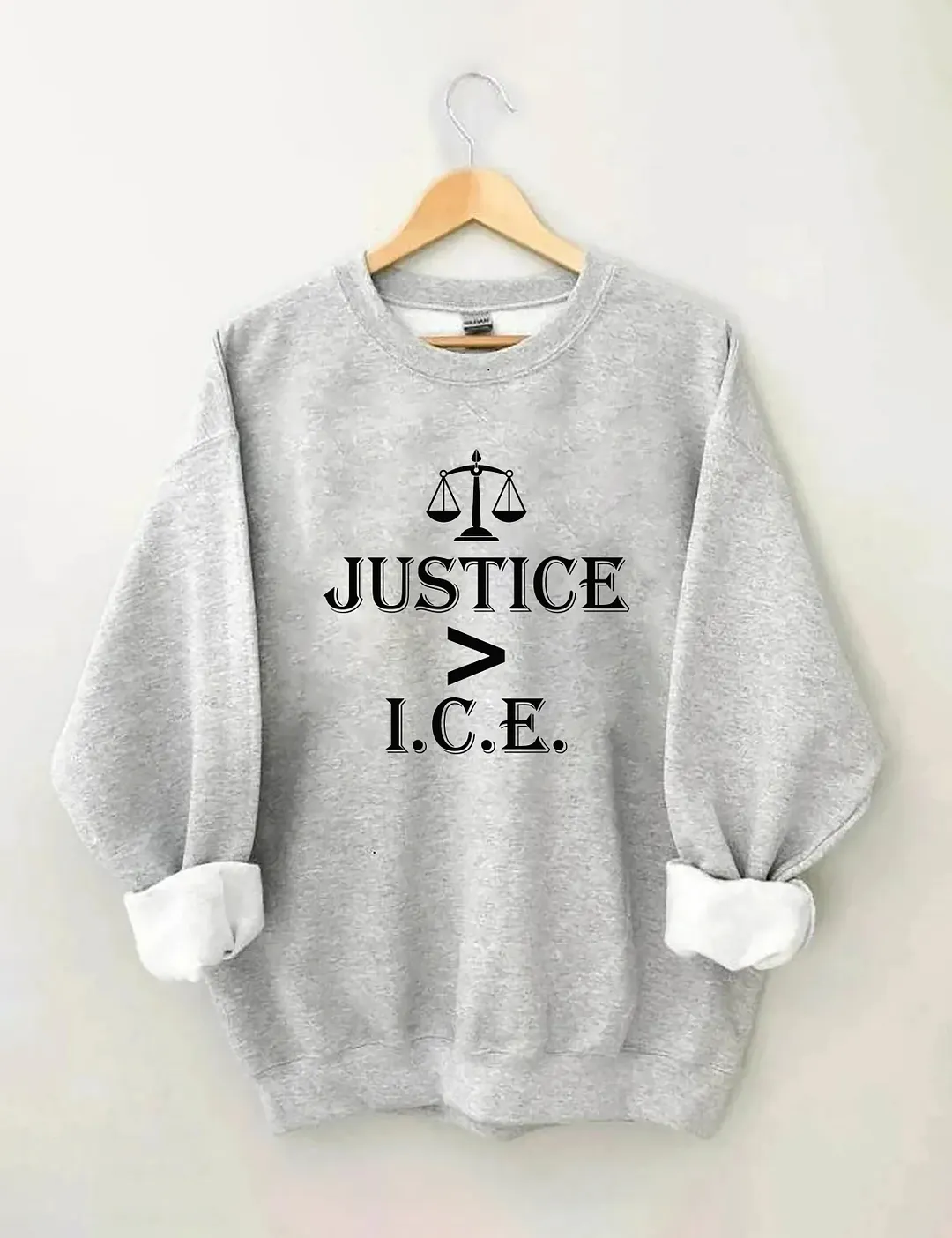 Justice Greater Than ICE Sweatshirt
