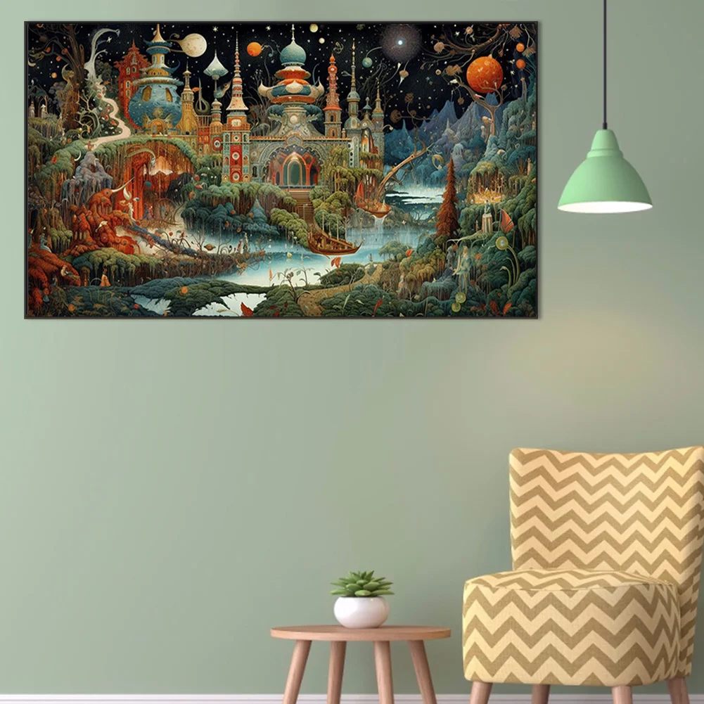 Partial AB Diamond Painting - Full Round Drill - Castle(Canvas|45*75cm)