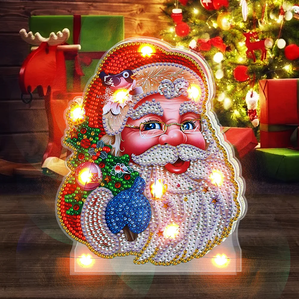DIY Diamond Painting Nightlight Drilling Lamp - Santa