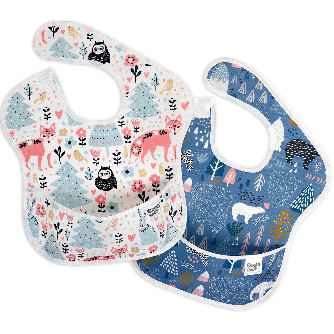 Egmao Baby Waterproof Bibs 2-Pack