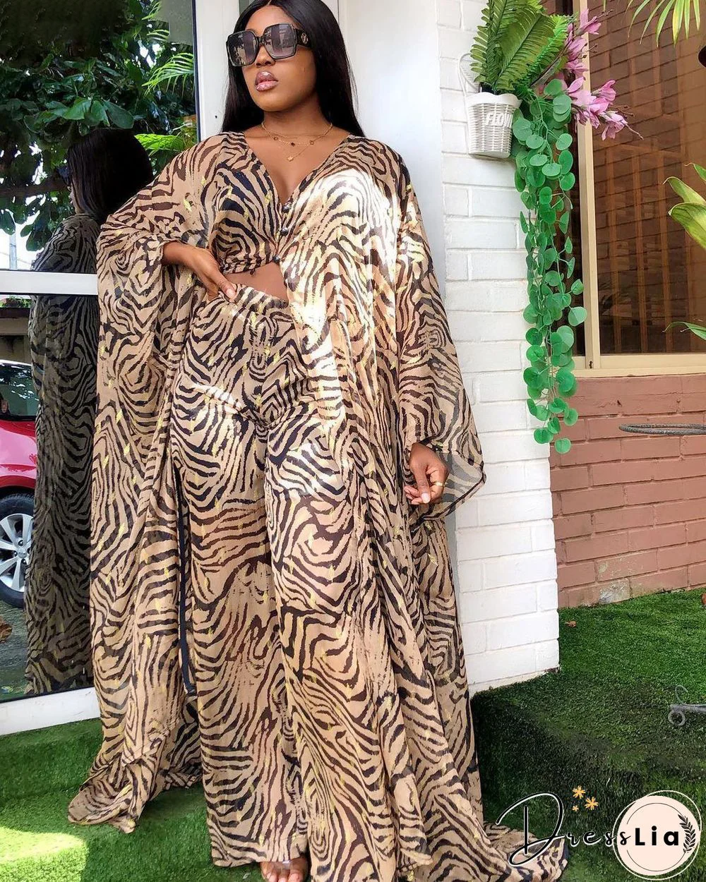 Summer African ClothesFor Women Two Piece Set Dashiki Fashion Long Dress Sets Pants Suits Outfits Party Dresses Plus Size