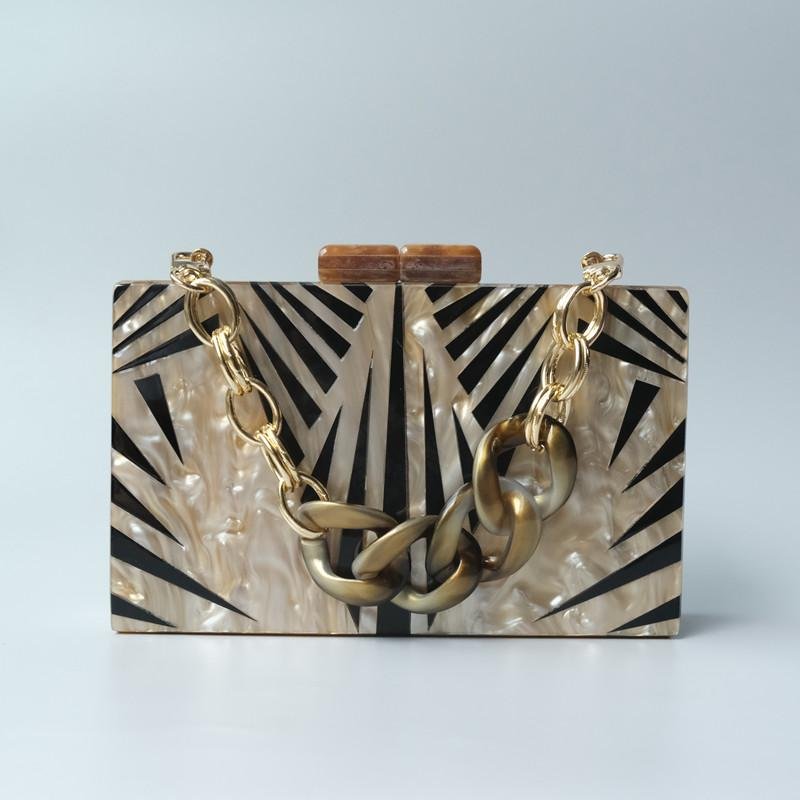 Women Handbag Striped Evening Bags-VESSFUL
