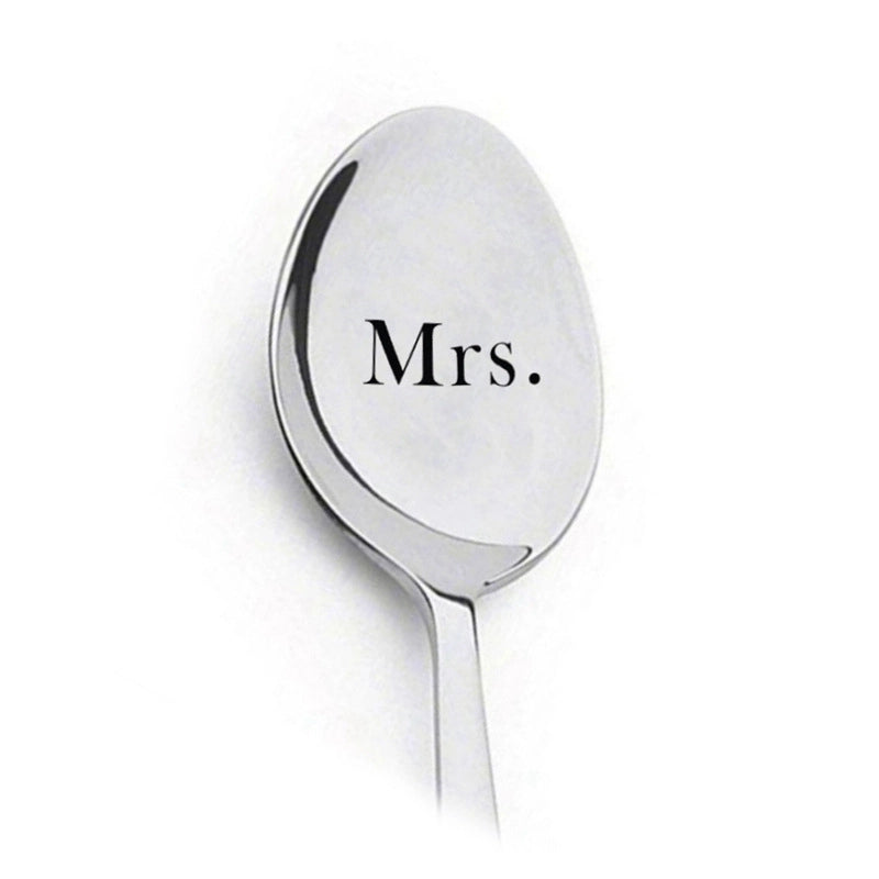 Fashion Letter Stainless Steel Spoon