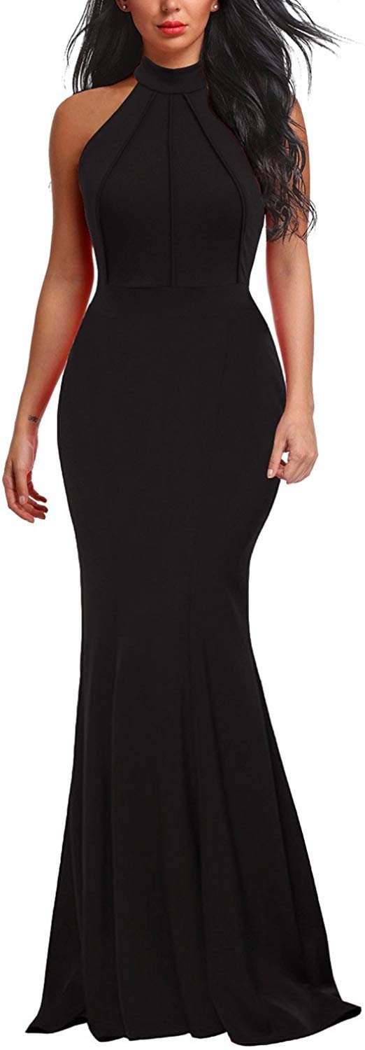 Women's Sleeveless Halter Neck A-Line Casual Party Dress