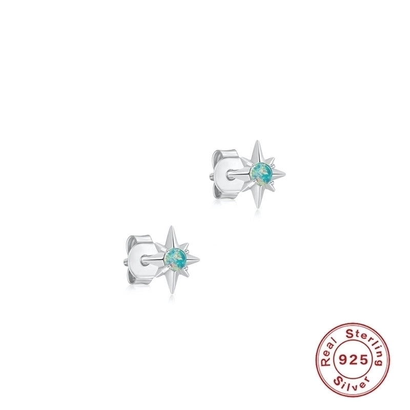 1 Pair 925 Sterling Silver Geometric Ear Studs