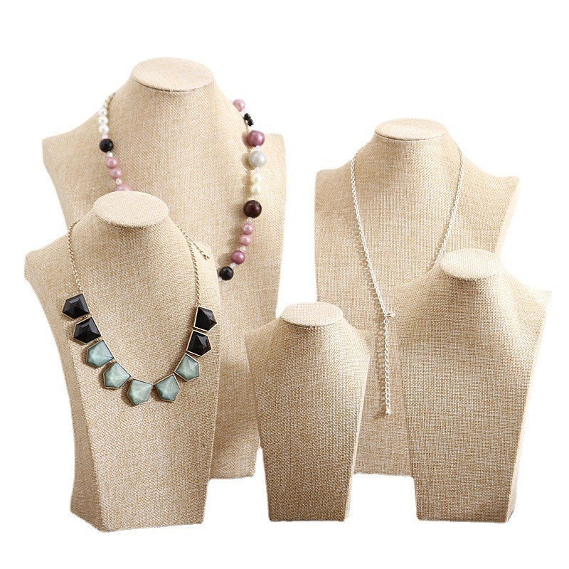 1 Piece Flannel Minimalist Solid Color Jewelry Display Bust