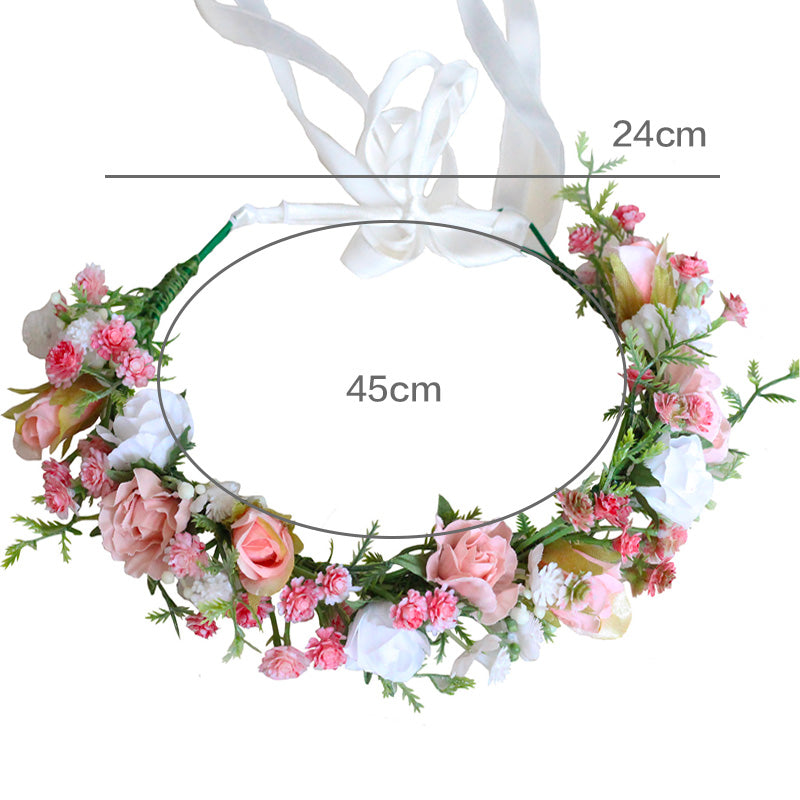 Light Pink Rose Flower Crown - Ladylim