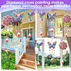 3PCS-3 5D DIY Diamond Painting Wind Chimes Suncatcher Kit Double Sided Diamond Art Kits Suncatcher with Crystal Pendant for Home Wall Window Decor Adults DIY Art Craft