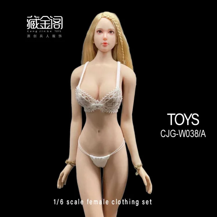 【In Stock】Cangjinge 1/6 black and white lace underwear set cjgw038 is suitable for 12 inch female soldiers
