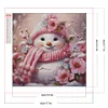 (40*40cm)Snowman - Round Partial AB Drill Diamond Painting