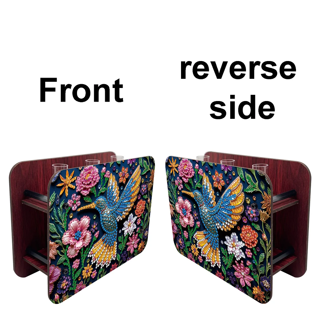 Hummingbird DIY Flower Vase Wooden Double Sided Desktop Diamond Art Kit Decor