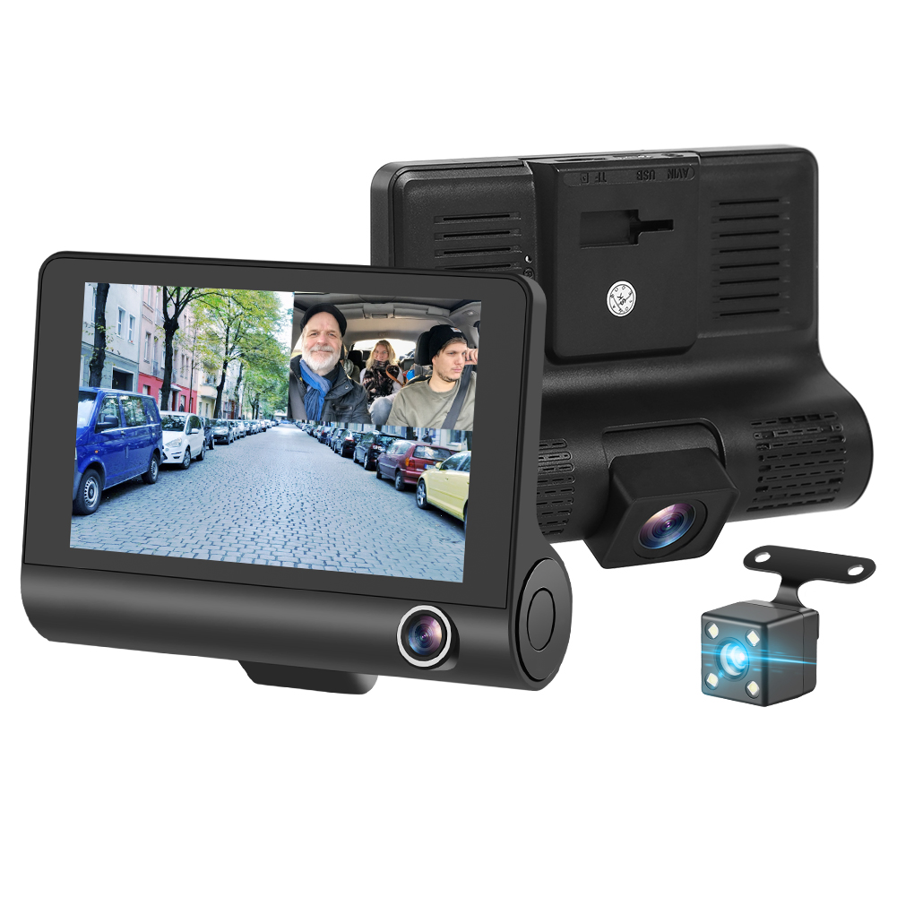 

TC-050 4 inch IPS Display Dual Lens Dashboard Camera with Rearview Camera, 501 Original