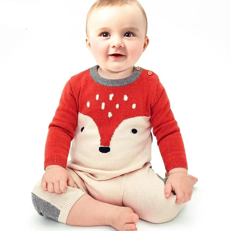 Fox Infant Clothing Baby Boy Girl Clothes New 2021 Boys Girls Rompers Fashion Baby Romper Cute Cartoon Fox Jumpsuit Kids Costume