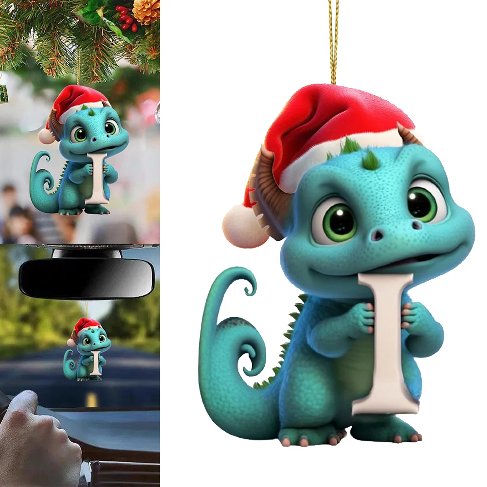 Christmas Cute Dragon Pendants Acrylic Letter Shaped Exquisite for Xmas Tree Car