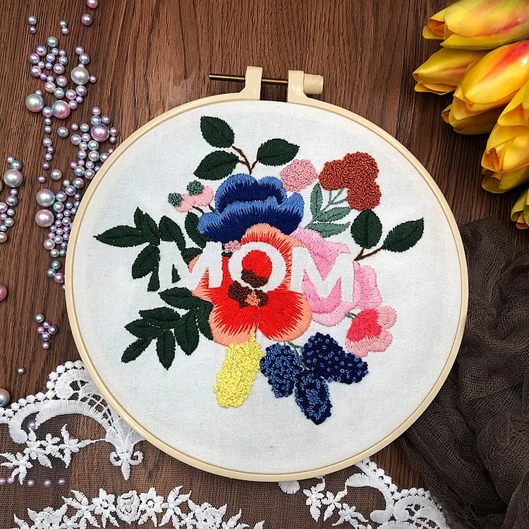 Mother's Day Embroidery Kit for Beginners