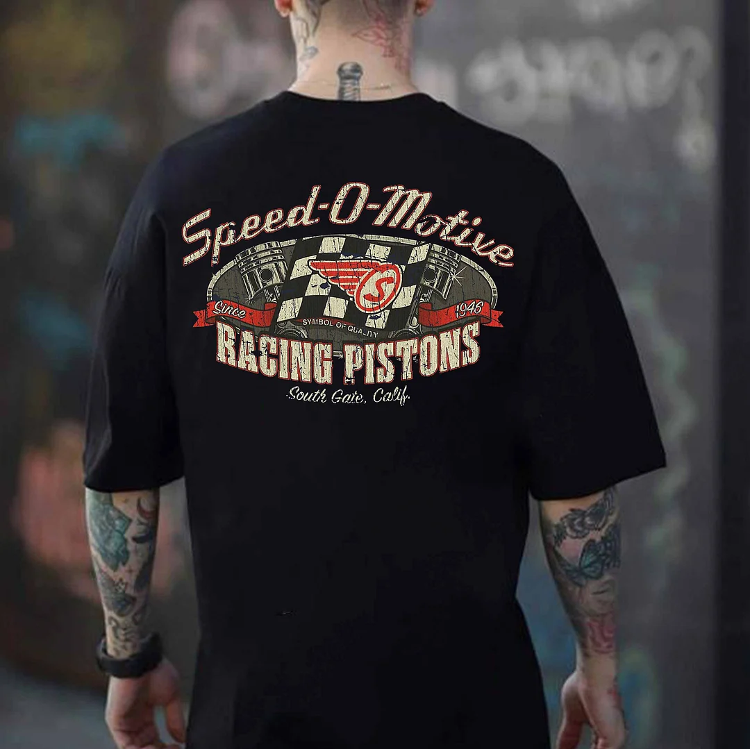 SPEED O MOTIVE RACING PISTONS Print Men's T-shirt