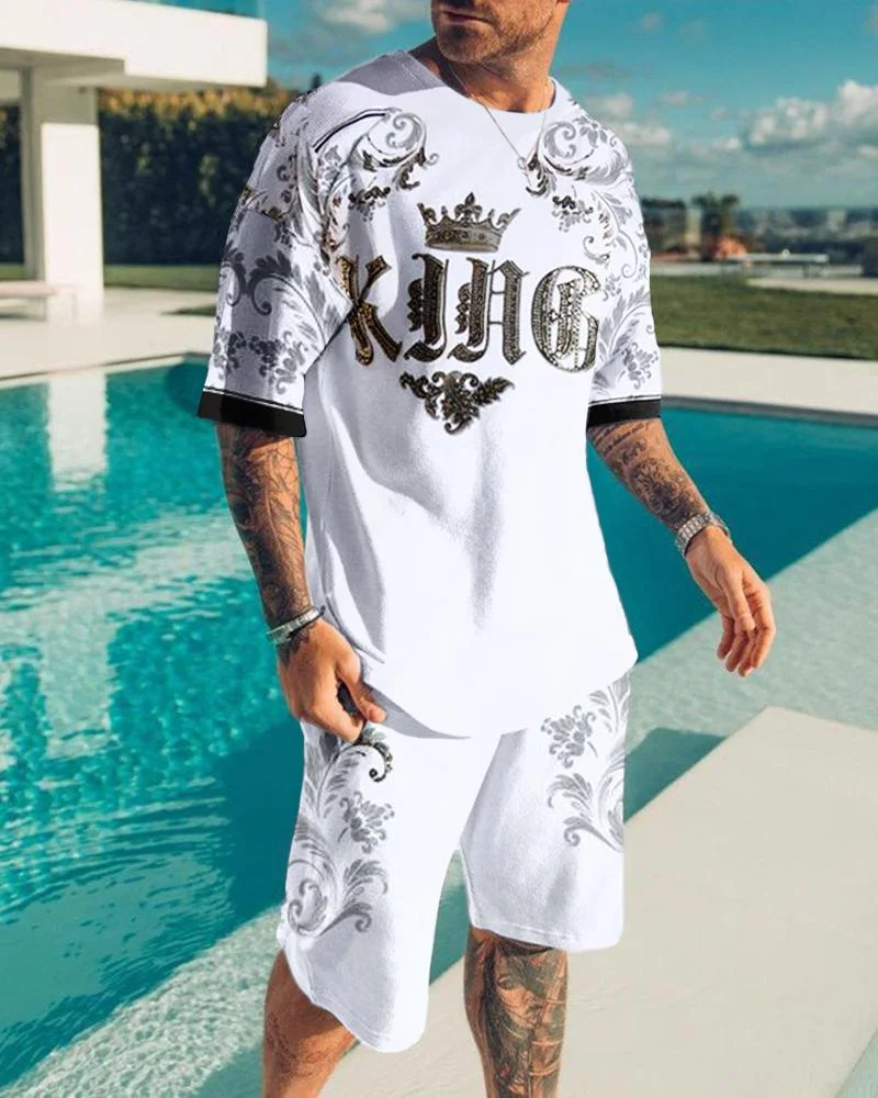 Men's Fashion Printing Shorts Suit66