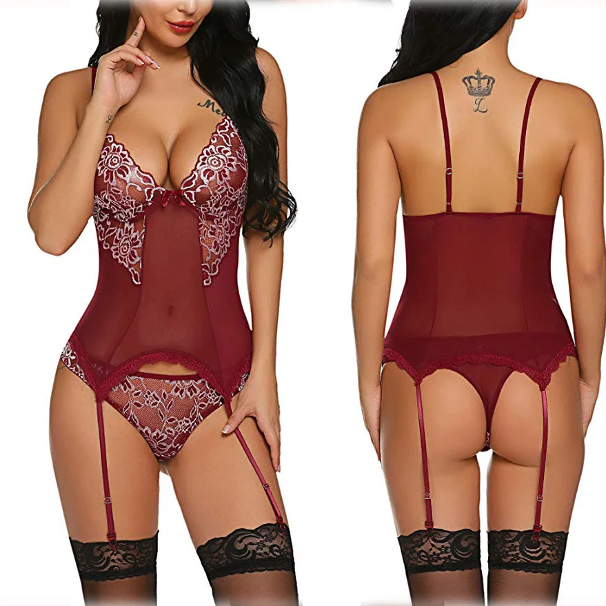 Churchf New Sexy Lace Mesh Yarn Perspective Elastic Body Slings