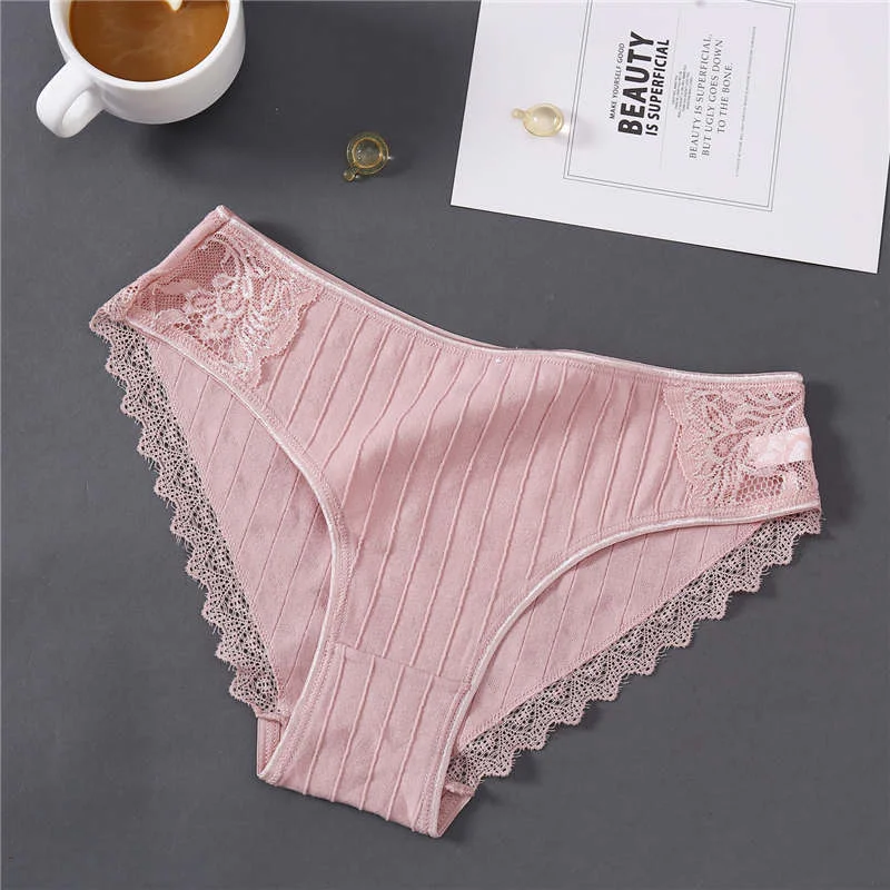 Women Cotton Panties Sexy Lace Briefs Female Underwear Ladies Floral Low Waist Underpants Lingerie Pantys for Woman Panties