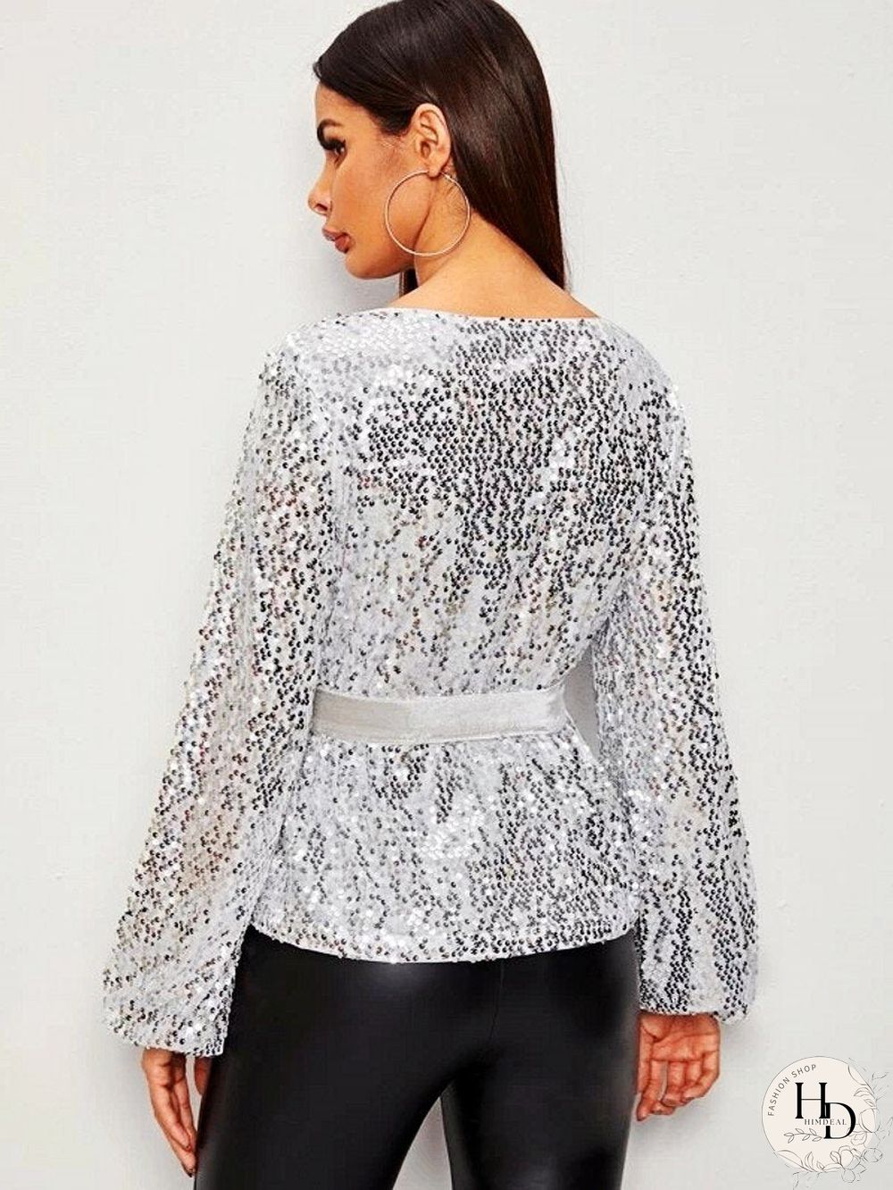 Slim Chic Women Sequins Top