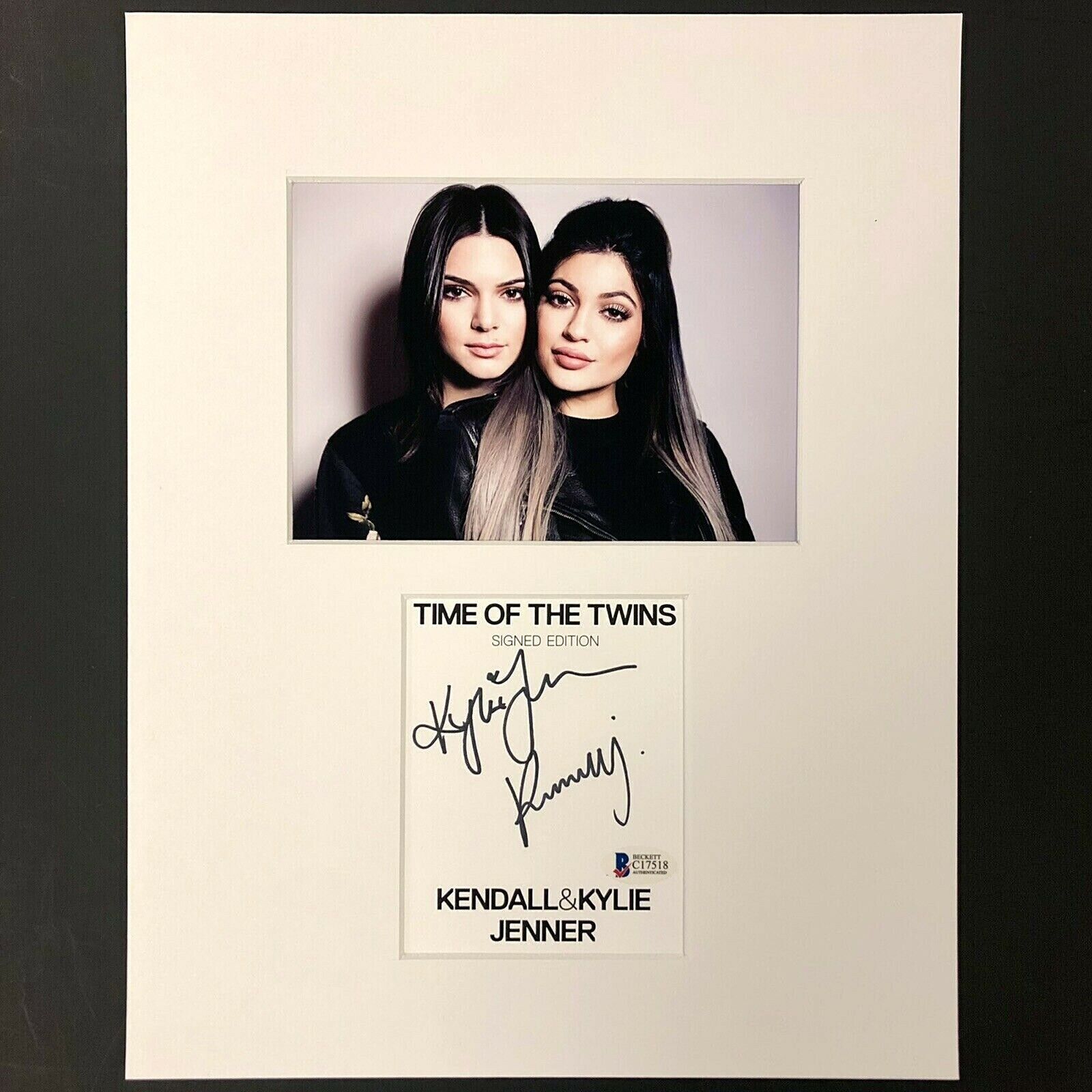 KENDALL & KYLIE JENNER Dual Signed Cut Autograph matted w/ Photo Poster painting BAS COA Beckett