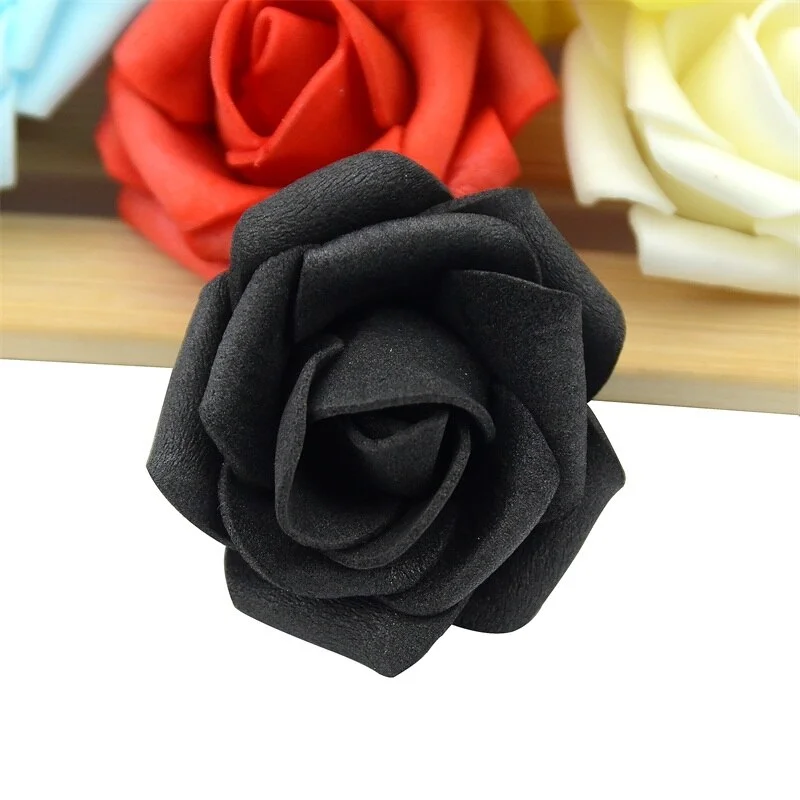 20pcs/lot 4cm Mini Artificial PE Foam Rose Flower Heads Wedding Home Decoration Handmade Diy Christmas Fake Flower Ball Craft
