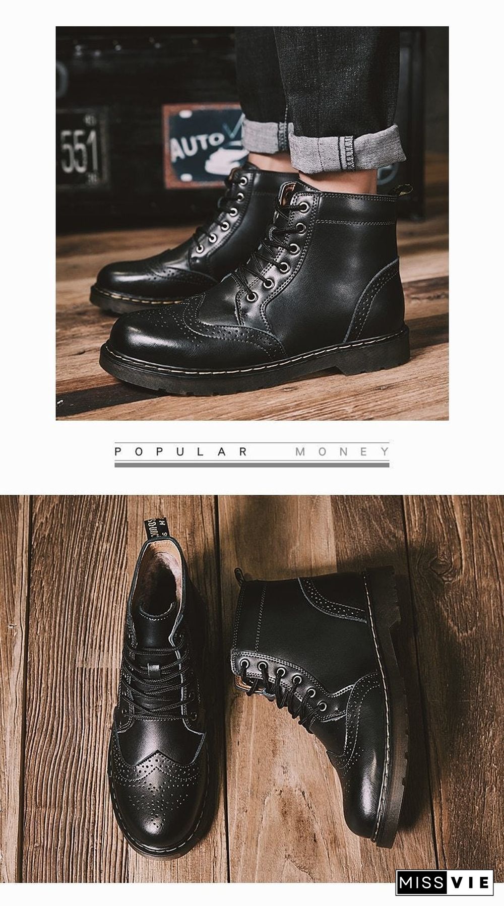 Leather Men Boots Winter Waterproof Ankle Boots Riding Boots Outdoor Working Snow Boots Men Shoes