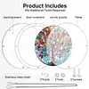 (18.5cm)DIY Acrylic Jigsaw Puzzle Window Hanging with Hanging Chain DIY Stained Glass Decoration Round Window Puzzle Decor for DIY Craft Project (Tree)