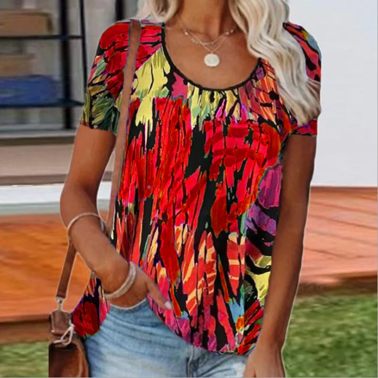 Casual Print Short Sleeve T-Shirt